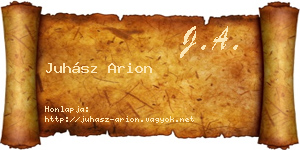 Juhász Arion névjegykártya